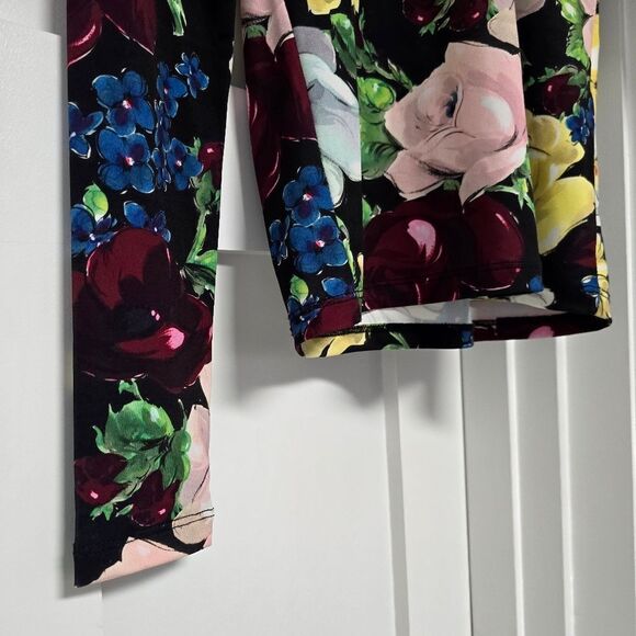 Essentiel Antwerp Ali High Neck Turtleneck Long Sleeve Jersey Top in Floral - Picture 5 of 13